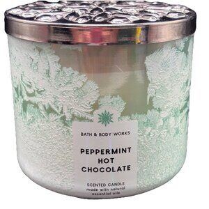 Bath & Body Works Peppermint Hot Chocolate 3 Wick Candle 14.5 oz Christmas Mint